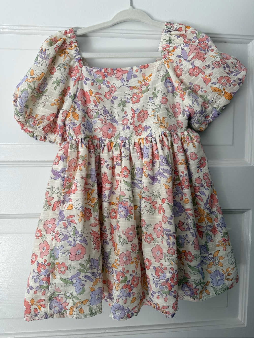 Mayoral NWT Floral Puff-Sleeve Dress- 100% Cotton